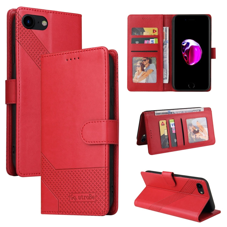 Custodia per telefono in pelle magnetica GQUTROBE Skin Feel, For iPhone XS / X, For iPhone SE 2022 / SE 2020 / 8 / 7, For iPhone 8 Plus / 7 Plus