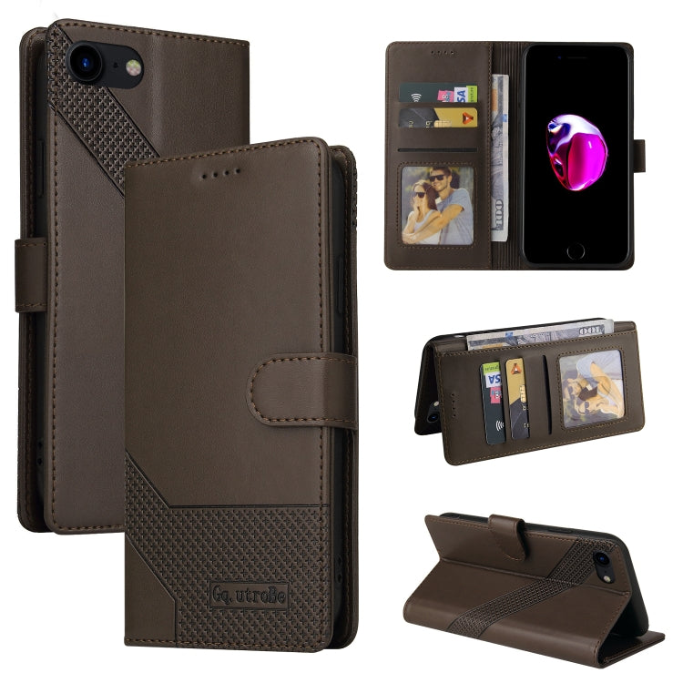 Custodia per telefono in pelle magnetica GQUTROBE Skin Feel, For iPhone XS / X, For iPhone SE 2022 / SE 2020 / 8 / 7, For iPhone 8 Plus / 7 Plus