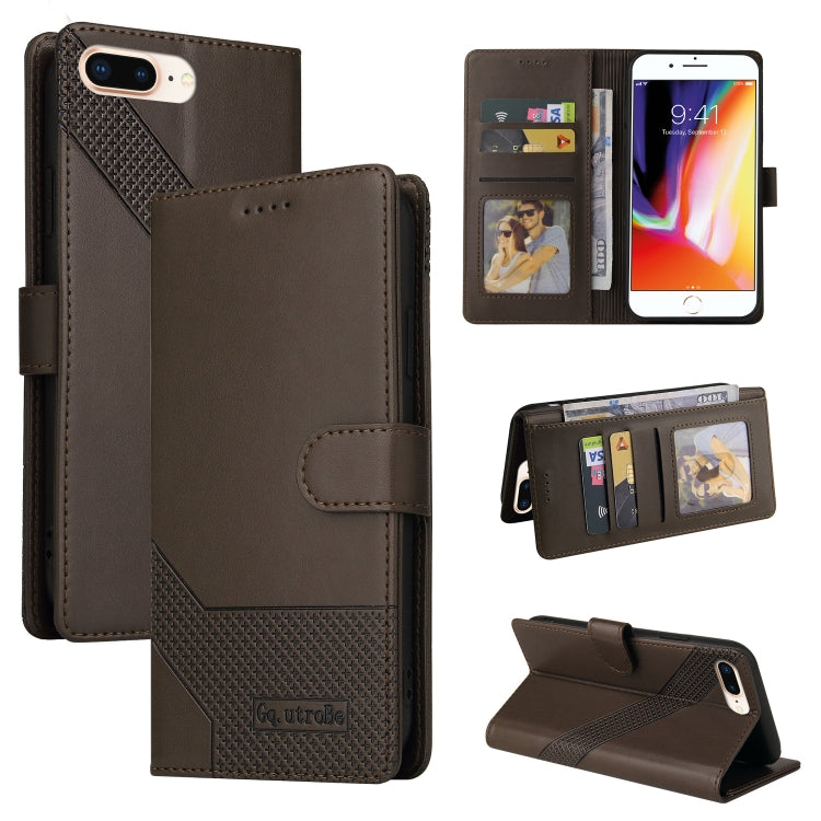 Custodia per telefono in pelle magnetica GQUTROBE Skin Feel, For iPhone XS / X, For iPhone SE 2022 / SE 2020 / 8 / 7, For iPhone 8 Plus / 7 Plus