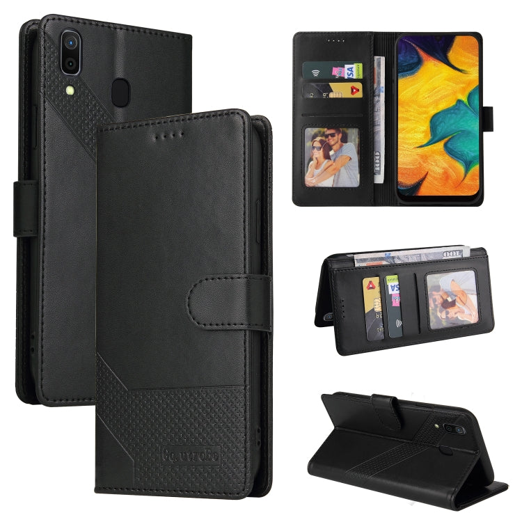 Custodia per telefono in pelle magnetica GQUTROBE Skin Feel, For Samsung Galaxy A20 / A30, For Samsung Galaxy A20e, For Samsung Galaxy A20s, For Samsung Galaxy A21s