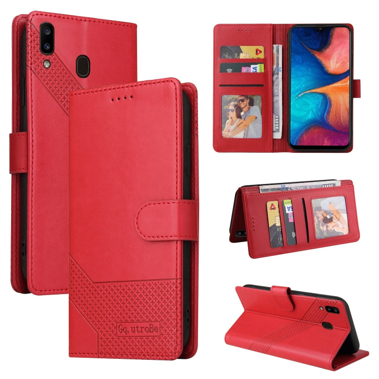 Custodia per telefono in pelle magnetica GQUTROBE Skin Feel, For Samsung Galaxy A20 / A30, For Samsung Galaxy A20e, For Samsung Galaxy A20s, For Samsung Galaxy A21s