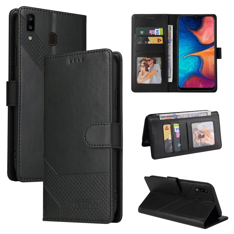 Custodia per telefono in pelle magnetica GQUTROBE Skin Feel, For Samsung Galaxy A20 / A30, For Samsung Galaxy A20e, For Samsung Galaxy A20s, For Samsung Galaxy A21s
