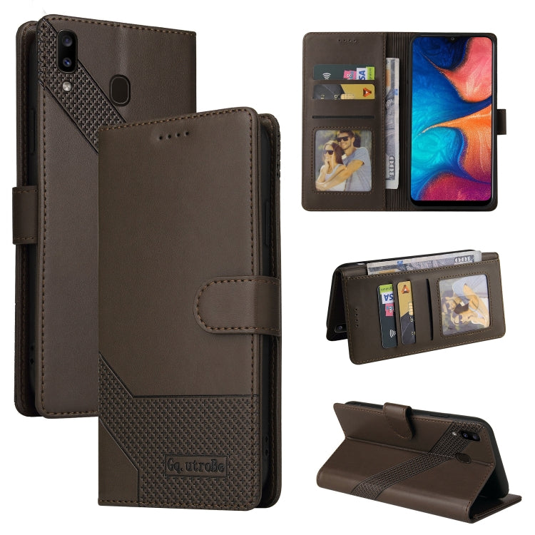 Custodia per telefono in pelle magnetica GQUTROBE Skin Feel, For Samsung Galaxy A20 / A30, For Samsung Galaxy A20e, For Samsung Galaxy A20s, For Samsung Galaxy A21s