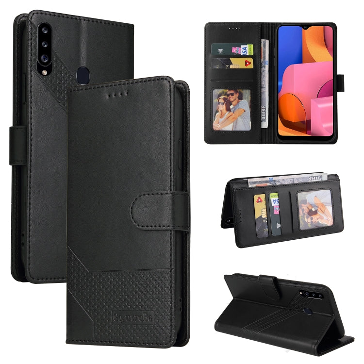Custodia per telefono in pelle magnetica GQUTROBE Skin Feel, For Samsung Galaxy A20 / A30, For Samsung Galaxy A20e, For Samsung Galaxy A20s, For Samsung Galaxy A21s