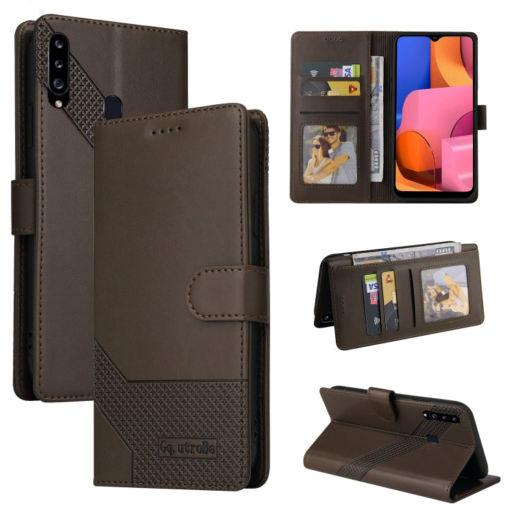 Custodia per telefono in pelle magnetica GQUTROBE Skin Feel, For Samsung Galaxy A20 / A30, For Samsung Galaxy A20e, For Samsung Galaxy A20s, For Samsung Galaxy A21s