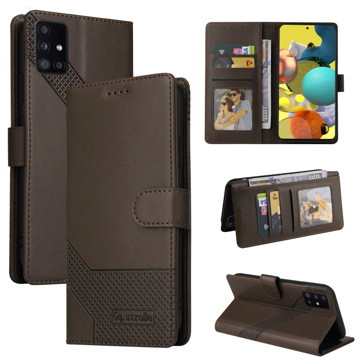 Custodia per telefono in pelle magnetica GQUTROBE Skin Feel, For Samsung Galaxy A50, For Samsung Galaxy A51 4G, For Samsung Galaxy A51 5G, For Samsung Galaxy A52 5G / 4G