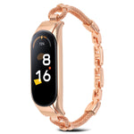 Cassa unibody con cinturino in metallo con catena in rame, For Xiaomi Mi Band 7 / 6 / 5 / 4 / 3