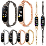 Cassa unibody con cinturino in metallo con catena in rame, For Xiaomi Mi Band 7 / 6 / 5 / 4 / 3