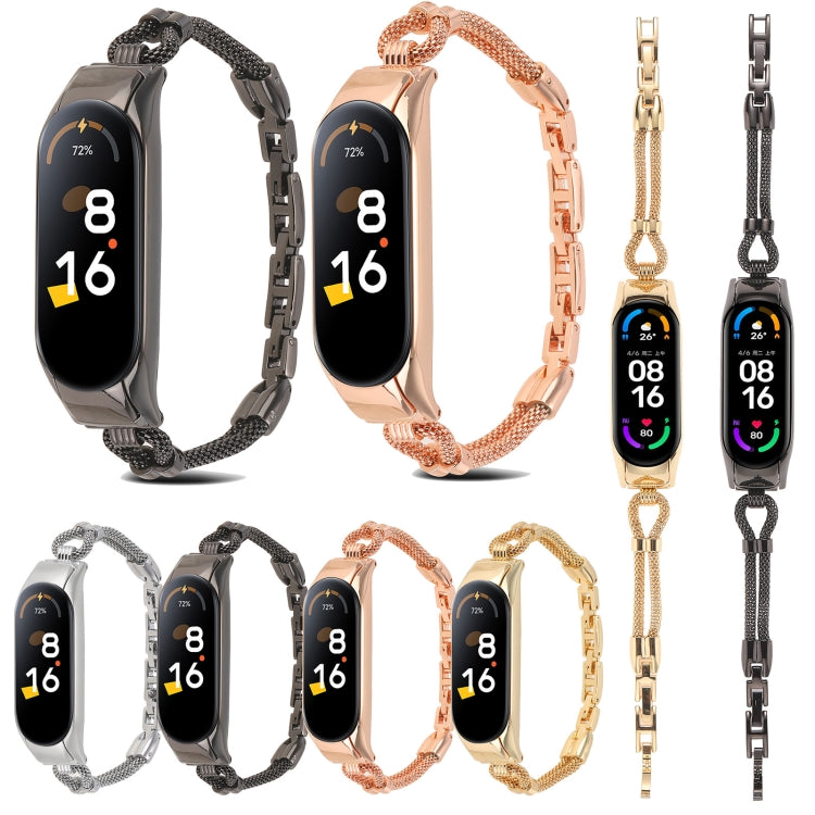 Cassa unibody con cinturino in metallo con catena in rame, For Xiaomi Mi Band 7 / 6 / 5 / 4 / 3