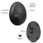 Mouse da gioco ergonomico verticale ricaricabile wireless X10 2.4G, X10 Rechargeable (Black), X10 Rechargeable (Grey)