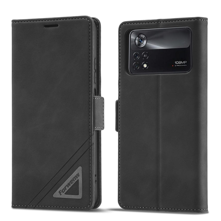 Forwenw Custodia per telefono in pelle con fibbia a doppio lato, For Xiaomi Redmi Note 10 Pro / Note 10 Pro Max, For Xiaomi Poco X4 Pro 5G, For Xiaomi Poco M4 Pro 4G, For Xiaomi Poco X3 Pro / X3 / X3 NFC, For Xiaomi Mi 11 Lite