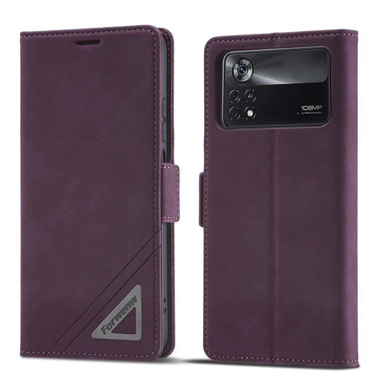 Forwenw Custodia per telefono in pelle con fibbia a doppio lato, For Xiaomi Redmi Note 10 Pro / Note 10 Pro Max, For Xiaomi Poco X4 Pro 5G, For Xiaomi Poco M4 Pro 4G, For Xiaomi Poco X3 Pro / X3 / X3 NFC, For Xiaomi Mi 11 Lite