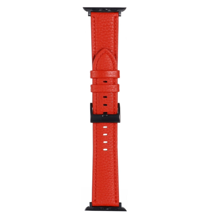 Cinturino in pelle con texture Litchi per la serie Apple Watch, 7 45mm / 6&SE&5&4 44mm / 3&2&1 42mm, 7 41mm / 6&SE&5&4 40mm / 3&2&1 38mm