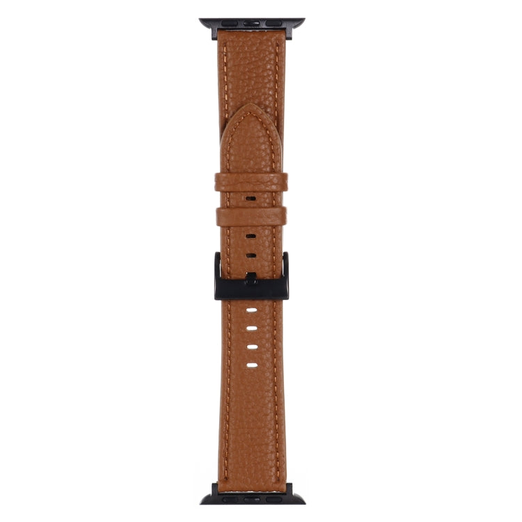 Cinturino in pelle con texture Litchi per la serie Apple Watch, 7 45mm / 6&SE&5&4 44mm / 3&2&1 42mm, 7 41mm / 6&SE&5&4 40mm / 3&2&1 38mm