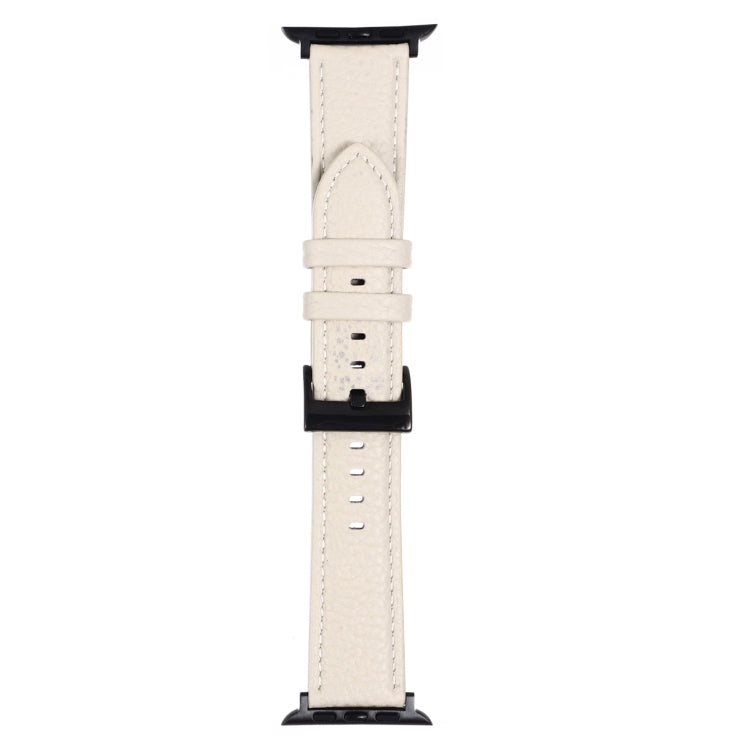 Cinturino in pelle con texture Litchi per la serie Apple Watch, 7 45mm / 6&SE&5&4 44mm / 3&2&1 42mm, 7 41mm / 6&SE&5&4 40mm / 3&2&1 38mm