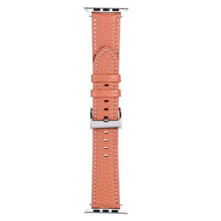 Cinturino in pelle con texture Litchi per la serie Apple Watch, 7 45mm / 6&SE&5&4 44mm / 3&2&1 42mm, 7 41mm / 6&SE&5&4 40mm / 3&2&1 38mm