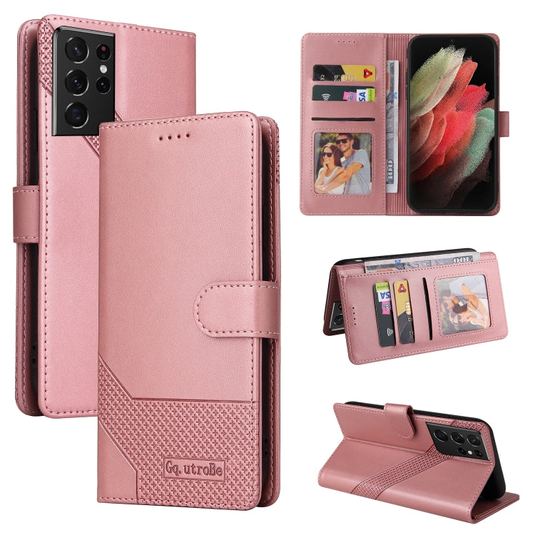 Custodia per telefono in pelle magnetica GQUTROBE Skin Feel, For Samsung Galaxy S21 5G, For Samsung Galaxy S21+ 5G, For Samsung Galaxy S21 Ultra 5G, For Samsung Galaxy S21 FE 5G, For Samsung Galaxy S22 5G