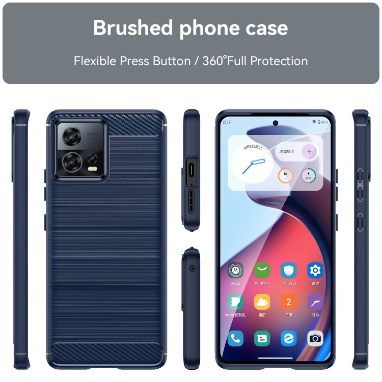 Custodia per telefono TPU in fibra di carbonio con trama spazzolata, For Motorola Moto S30 Pro