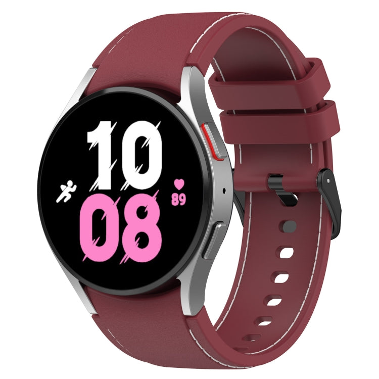 Cinturino in silicone con trama in pelle, For Samsung Galaxy Watch5 / Watch5 Pro /  Watch4
