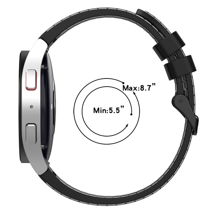 Cinturino in silicone con trama in pelle, For Samsung Galaxy Watch5 / Watch5 Pro /  Watch4