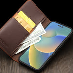 QIALINO Custodia per telefono in PU con vibrazione orizzontale aziendale, For iPhone 14, For iPhone 14 Plus, For iPhone 14 Pro, For iPhone 14 Pro Max