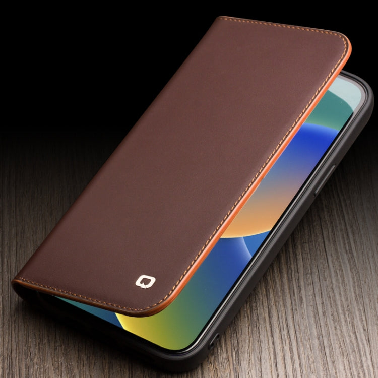 QIALINO Custodia per telefono in PU con vibrazione orizzontale aziendale, For iPhone 14, For iPhone 14 Plus, For iPhone 14 Pro, For iPhone 14 Pro Max