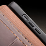 QIALINO Custodia per telefono in PU con vibrazione orizzontale aziendale, For iPhone 14, For iPhone 14 Plus, For iPhone 14 Pro, For iPhone 14 Pro Max