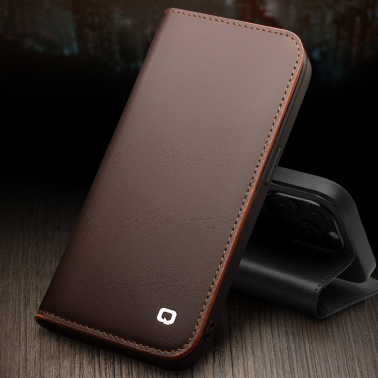 QIALINO Custodia per telefono in PU con vibrazione orizzontale aziendale, For iPhone 14, For iPhone 14 Plus, For iPhone 14 Pro, For iPhone 14 Pro Max