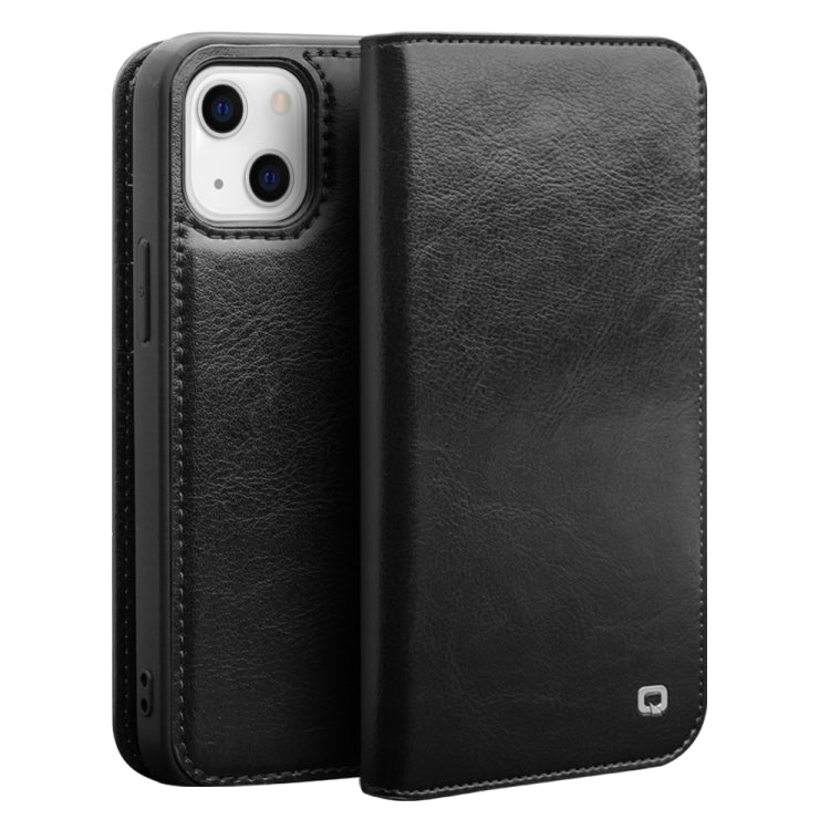 QIALINO Custodia per telefono orizzontale in pelle flip, For iPhone 14, For iPhone 14 Plus, For iPhone 14 Pro, For iPhone 14 Pro Max