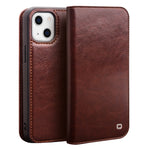 QIALINO Custodia per telefono orizzontale in pelle flip, For iPhone 14, For iPhone 14 Plus, For iPhone 14 Pro, For iPhone 14 Pro Max