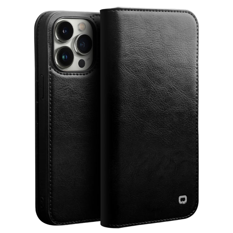 QIALINO Custodia per telefono orizzontale in pelle flip, For iPhone 14, For iPhone 14 Plus, For iPhone 14 Pro, For iPhone 14 Pro Max