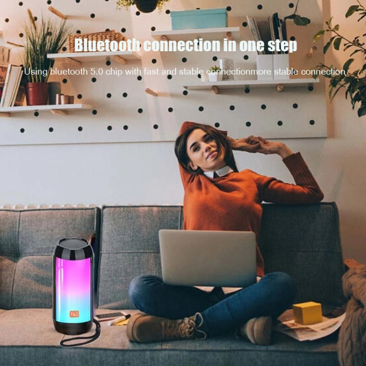 T&G TG643 Altoparlante Bluetooth wireless con subwoofer impermeabile leggero a LED portatile