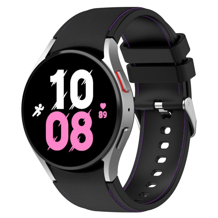 Cinturino per orologio in silicone con texture in pelle universale, For Samsung Galaxy Watch5 / Watch5 Pro /  Watch4