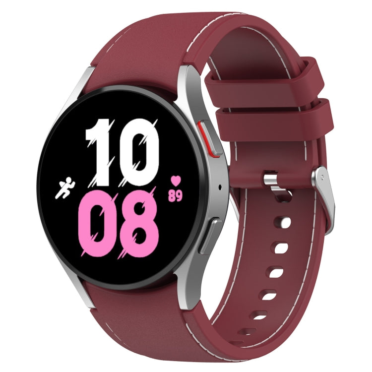 Cinturino per orologio in silicone con texture in pelle universale, For Samsung Galaxy Watch5 / Watch5 Pro /  Watch4
