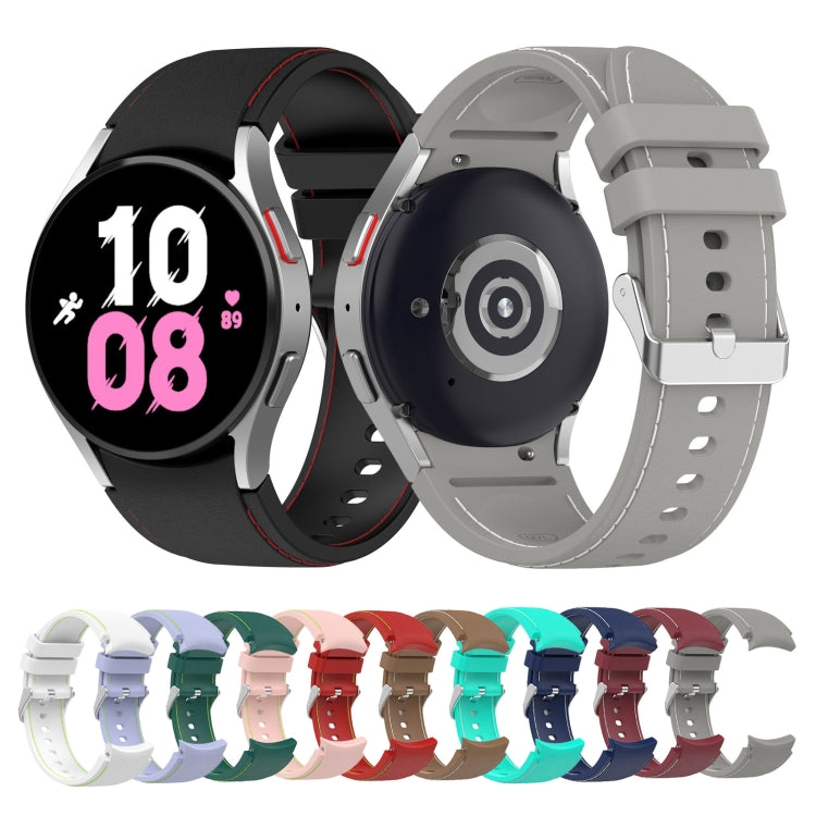 Cinturino per orologio in silicone con texture in pelle universale, For Samsung Galaxy Watch5 / Watch5 Pro /  Watch4
