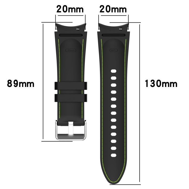 Cinturino per orologio in silicone con texture in pelle universale, For Samsung Galaxy Watch5 / Watch5 Pro /  Watch4