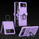 Custodia per cellulare con armatura magnetica scorrevole GKK con supporto per anello, For Samsung Galaxy Z Flip4
