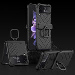 Custodia per cellulare con armatura magnetica scorrevole GKK con supporto per anello, For Samsung Galaxy Z Flip4