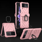 Custodia per cellulare con armatura magnetica scorrevole GKK con supporto per anello, For Samsung Galaxy Z Flip4