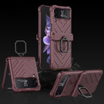 Custodia per cellulare con armatura magnetica scorrevole GKK con supporto per anello, For Samsung Galaxy Z Flip4