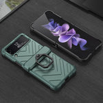 Custodia per cellulare con armatura magnetica scorrevole GKK con supporto per anello, For Samsung Galaxy Z Flip4