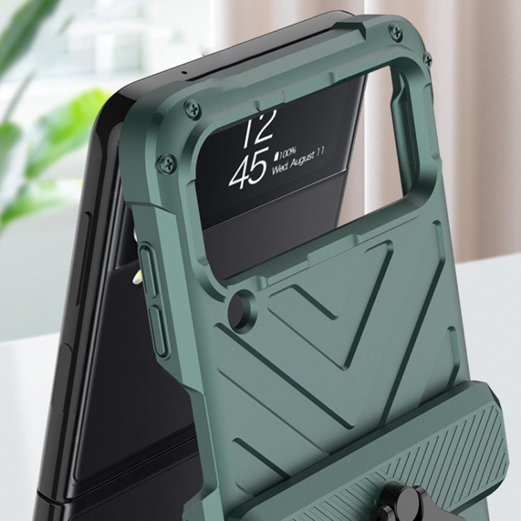Custodia per cellulare con armatura magnetica scorrevole GKK con supporto per anello, For Samsung Galaxy Z Flip4