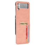 Custodia per telefono pieghevole con slot per schede esterno semi-diviso sulla pelle, For Samsung Galaxy Z Flip3 5G, For Samsung Galaxy Z Flip4 5G