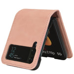 Custodia per telefono pieghevole con slot per schede esterno semi-diviso sulla pelle, For Samsung Galaxy Z Flip3 5G, For Samsung Galaxy Z Flip4 5G