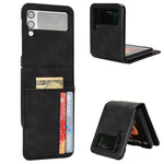 Custodia per telefono pieghevole con slot per schede esterno semi-diviso sulla pelle, For Samsung Galaxy Z Flip3 5G, For Samsung Galaxy Z Flip4 5G