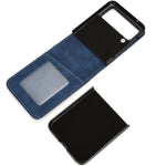 Custodia per telefono pieghevole con slot per schede esterno semi-diviso sulla pelle, For Samsung Galaxy Z Flip3 5G, For Samsung Galaxy Z Flip4 5G