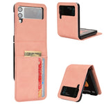 Custodia per telefono pieghevole con slot per schede esterno semi-diviso sulla pelle, For Samsung Galaxy Z Flip3 5G, For Samsung Galaxy Z Flip4 5G