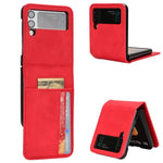 Custodia per telefono pieghevole con slot per schede esterno semi-diviso sulla pelle, For Samsung Galaxy Z Flip3 5G, For Samsung Galaxy Z Flip4 5G