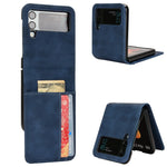 Custodia per telefono pieghevole con slot per schede esterno semi-diviso sulla pelle, For Samsung Galaxy Z Flip3 5G, For Samsung Galaxy Z Flip4 5G