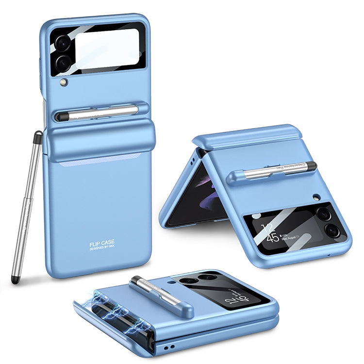 GKK Magnetic Full Coverage Phone Flip Case con penna, For Samsung Galaxy Z Flip4